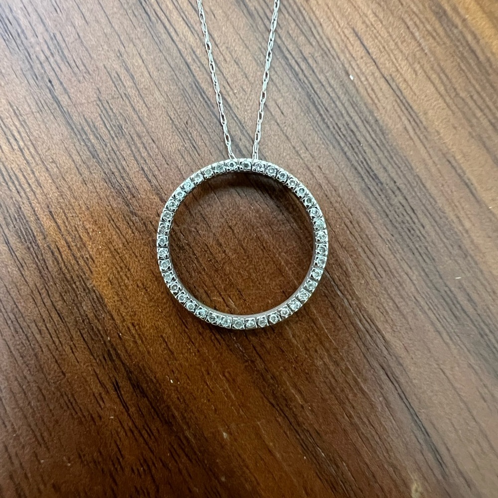 Helzberg Diamond ring necklace with delicate chain.